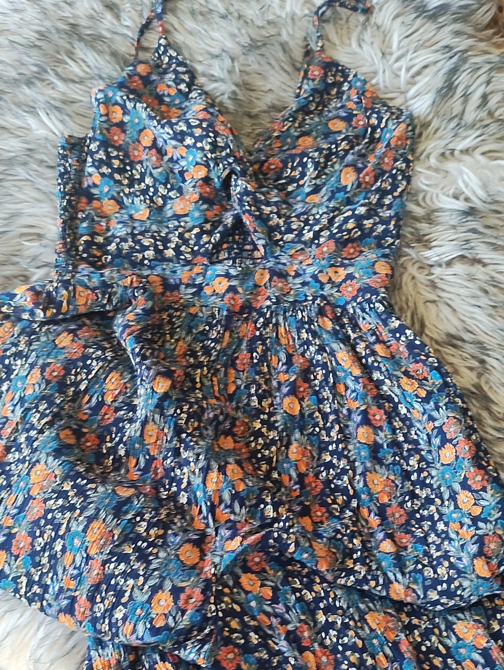 Floral Jumper with Orange and Teal Blooms